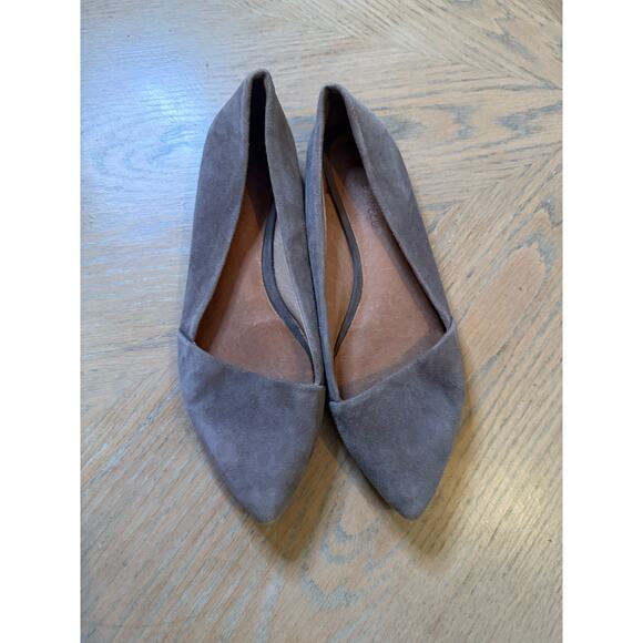 Madewell Mira gray suede pointed toe flats size 8 - Picture 2 of 8
